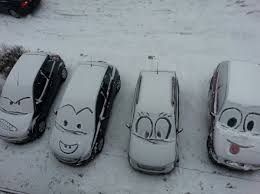 Snowy Face on Cars